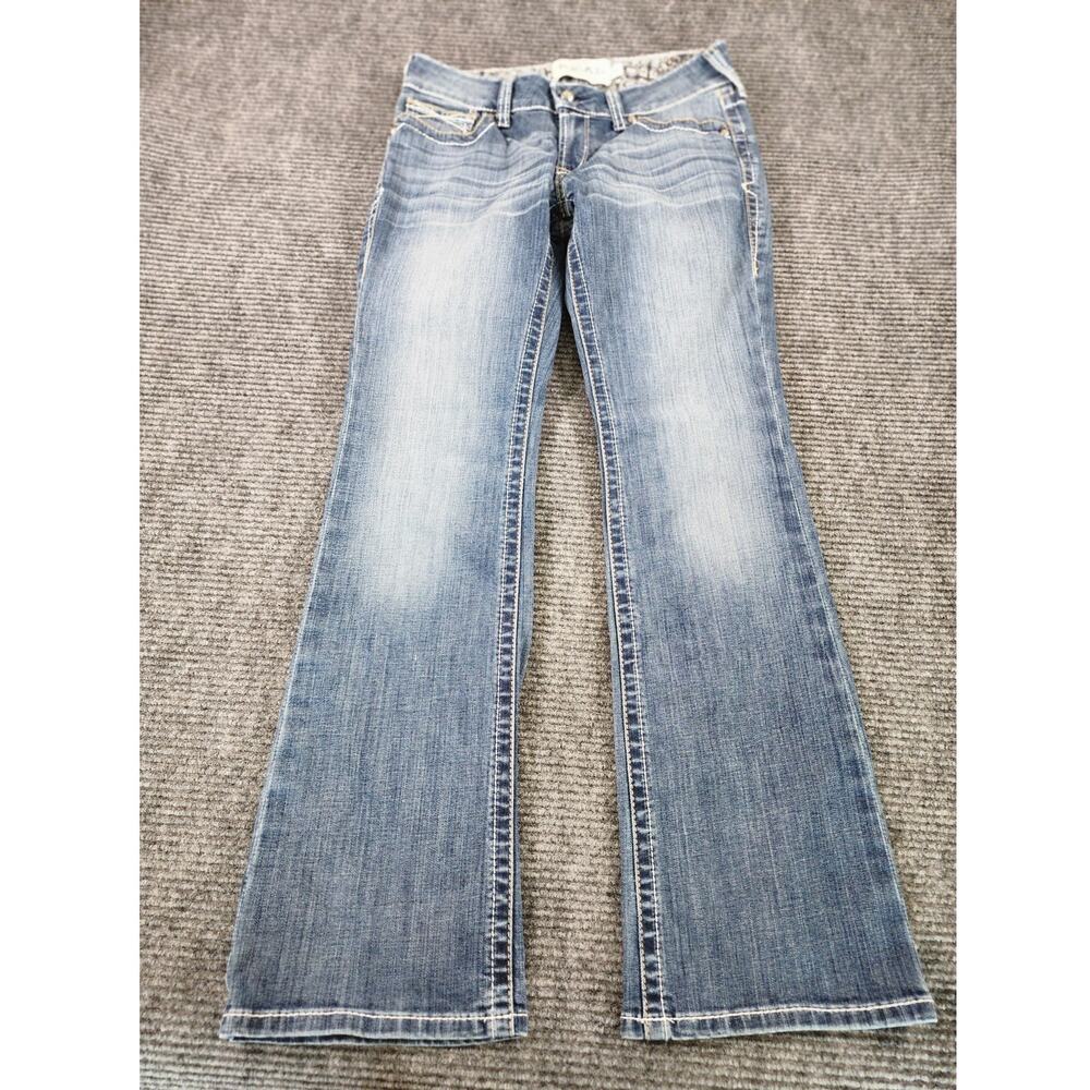 Ariat Real Denim Mid-Rise Bootcut Women's 28S Western Denim Blue Jeans - Picture 3 of 12